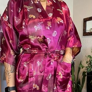 Metallic Burgundy Kimono